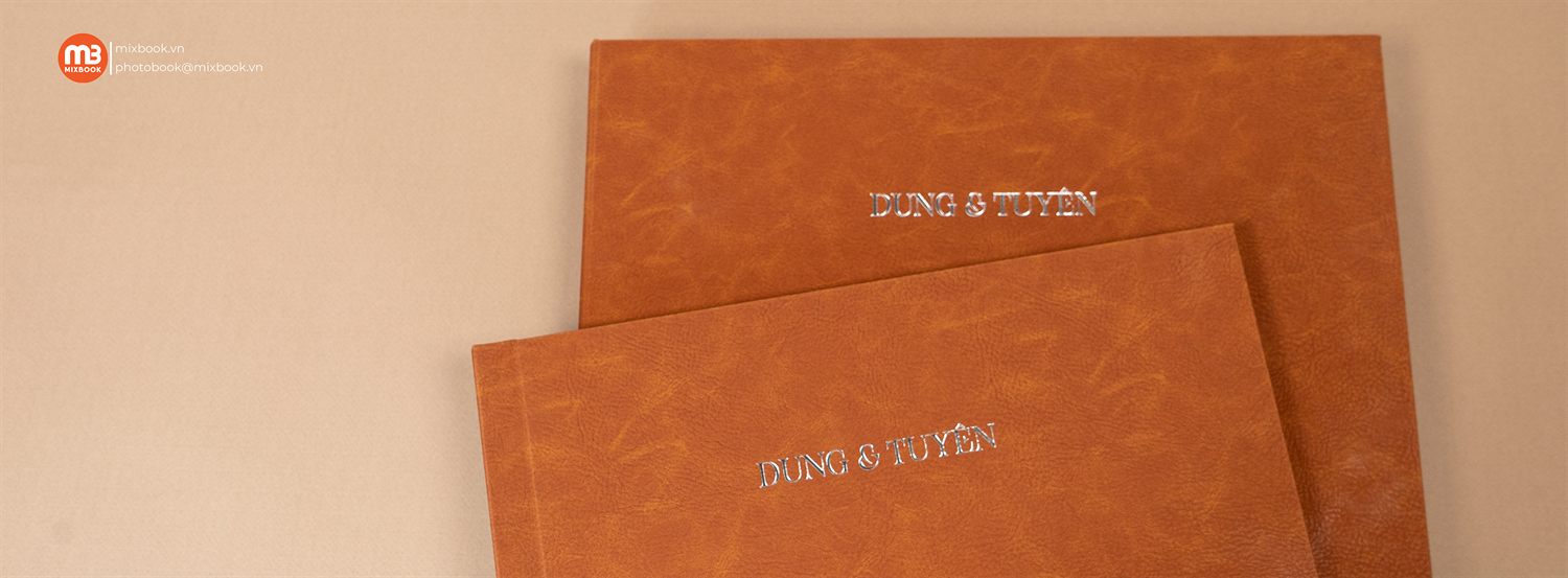 Photobook tạp chí bìa da ép kim